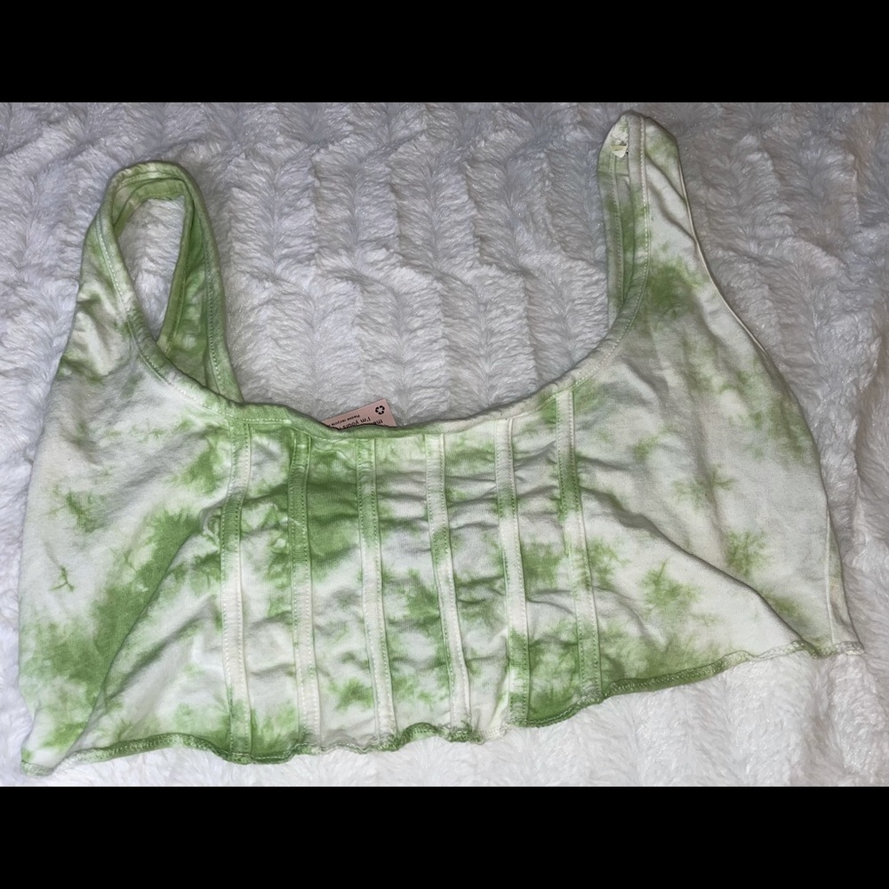 Missguided Green Tie Dye Corset Crop Top size 6New with tag